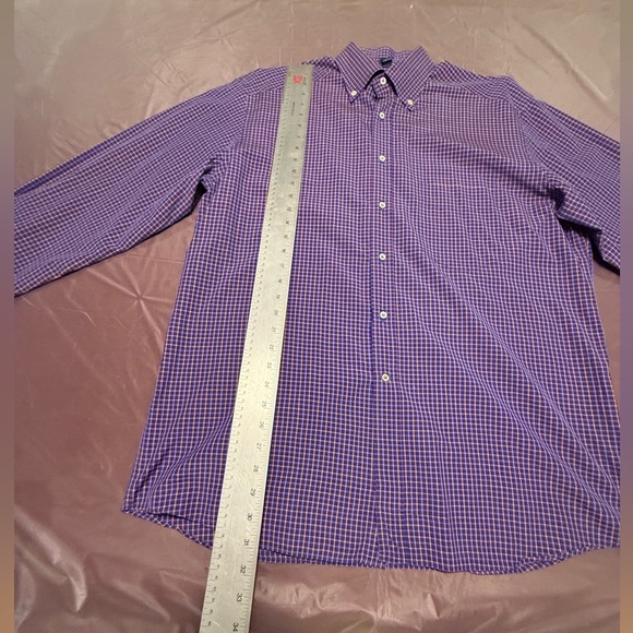 Jeff Rose 100% Cotton Golf Button Down Shirt Blue/Yellow/Red Check Print Large - Picture 9 of 12